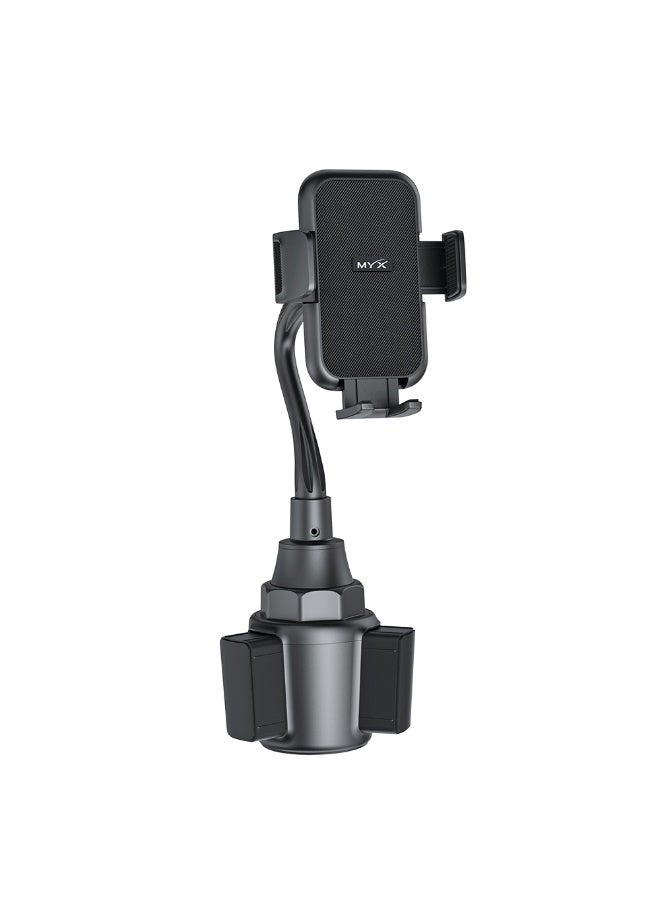 MYX CupSpin Car Cup Phone Holder | Universal 360° Adjustable Mount for 4-7" Phones | Foldable & Portable - Image 2